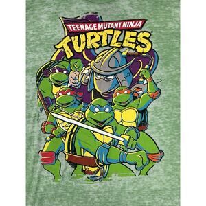 Nickelodeon Teenage Mutant Ninja Turtles T Shirt Men’s Sz L Green Burnout Viacom